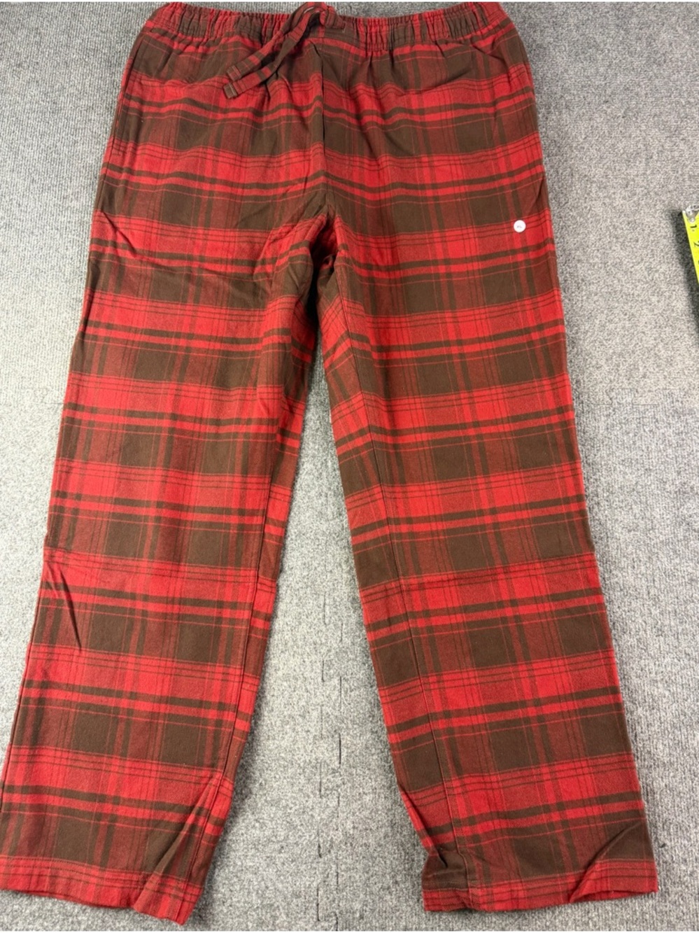 Eddie Bauer Sleepwear Mens 100% Cotton Plaid Pajama Pants Size XL Red/Black
